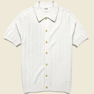 WAX LONDON  Pointelle Tellaro Shirt - Ecru - Size Large